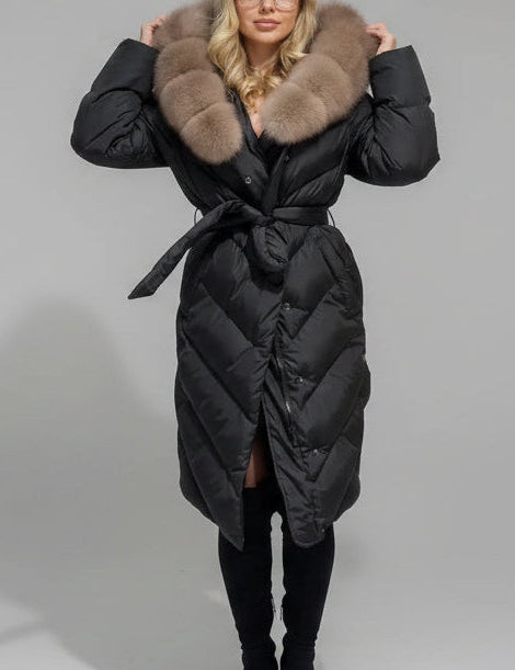 Aurelia™ Long Coat With Fur, detail view