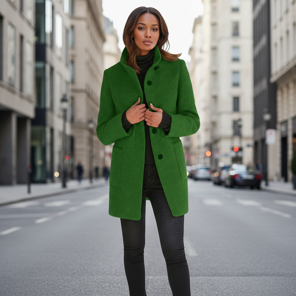 Premium Premium Wool Long Coat, close-up