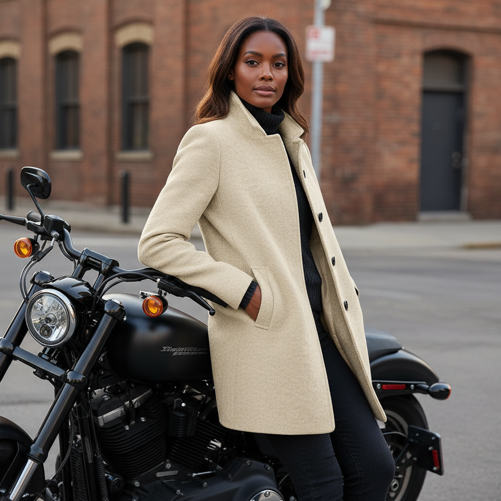 Premium Premium Wool Long Coat, front view