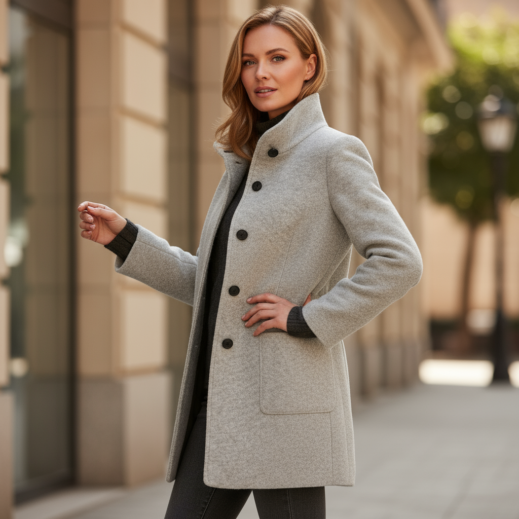 Premium Premium Wool Long Coat, detail view