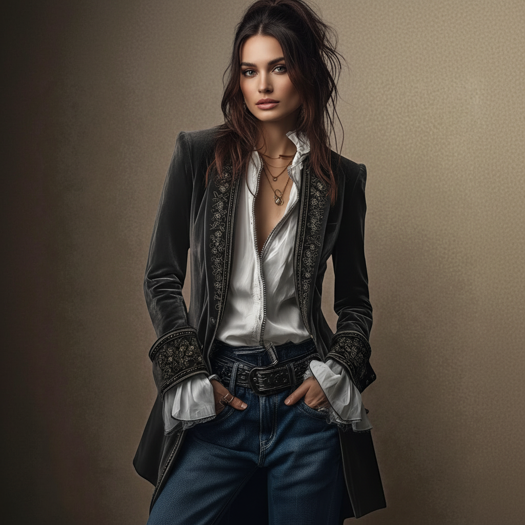 Nuria™ Velvet Coat, side view