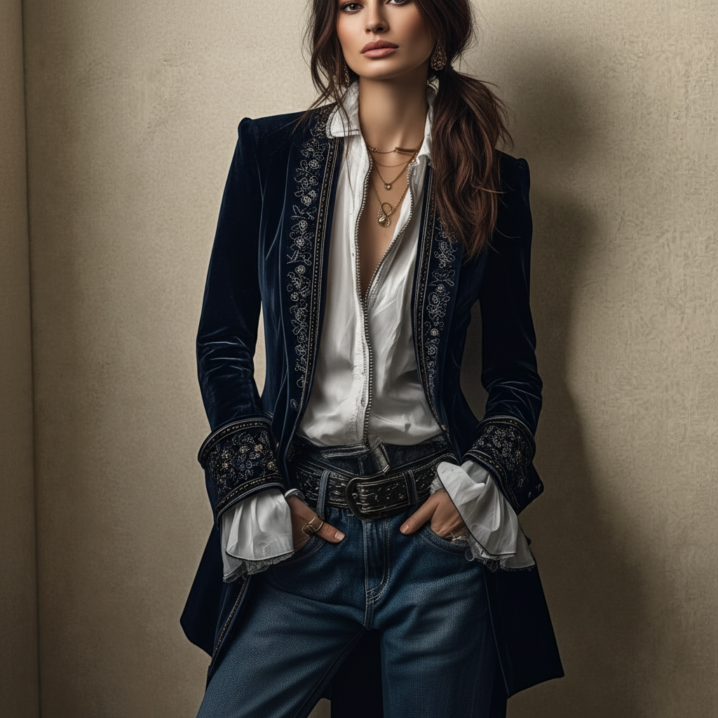 Nuria™ Velvet Coat, front view