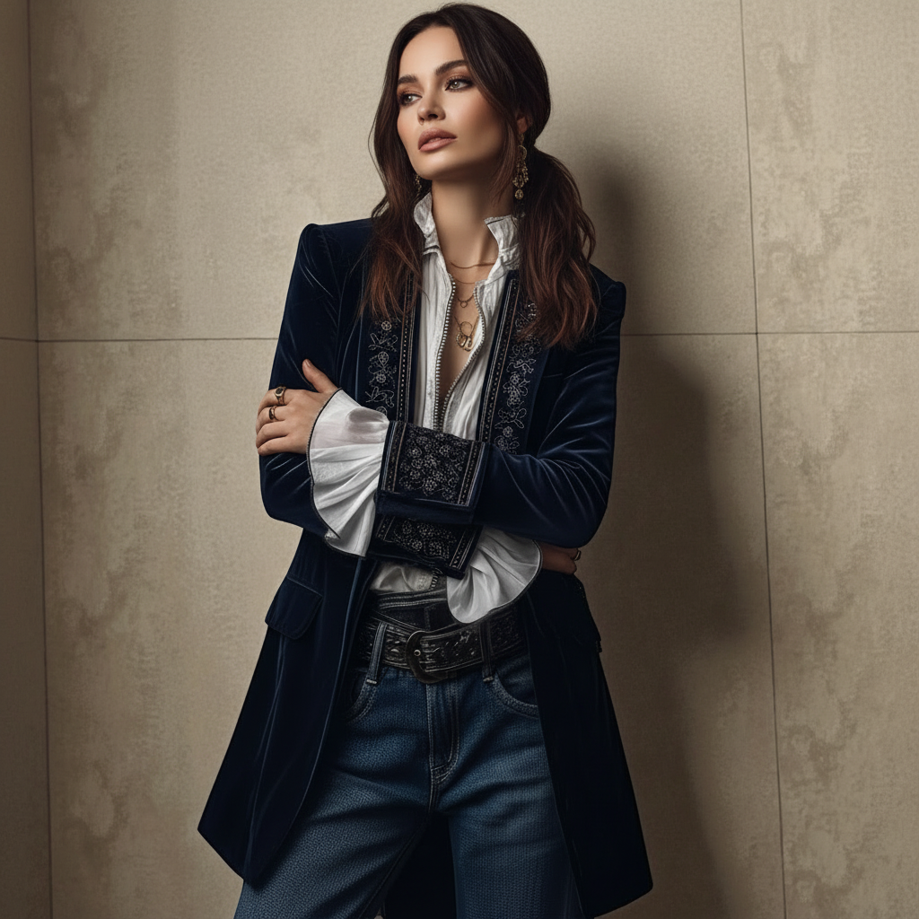 Nuria™ Velvet Coat, front view