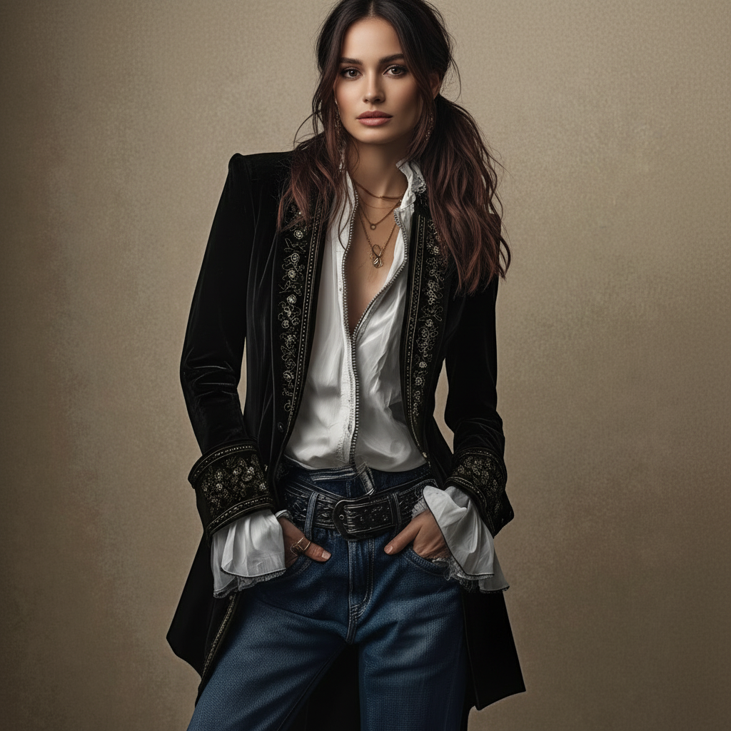 Nuria™ Velvet Coat, front view