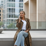 Midi Midi Leopard Coat, close-up