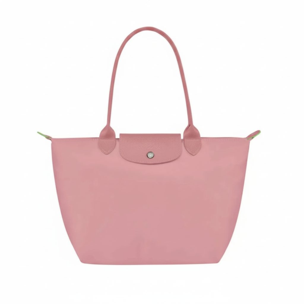 Large Large Packable Tote Bag, Petale Pink, front view