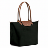 Large Large Packable Tote Bag, Black, side view